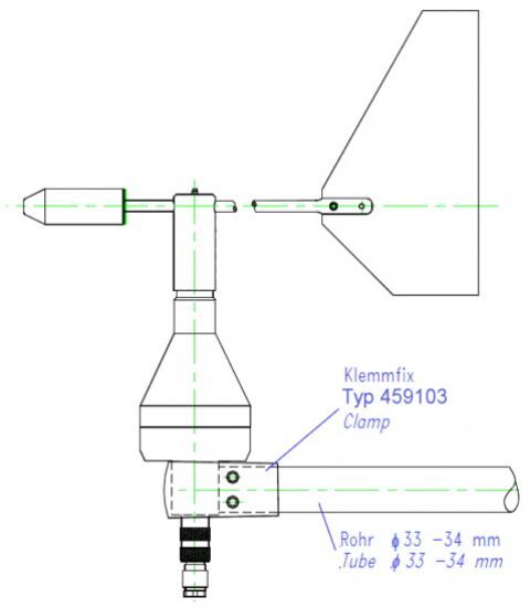 Clamp for wind sensors