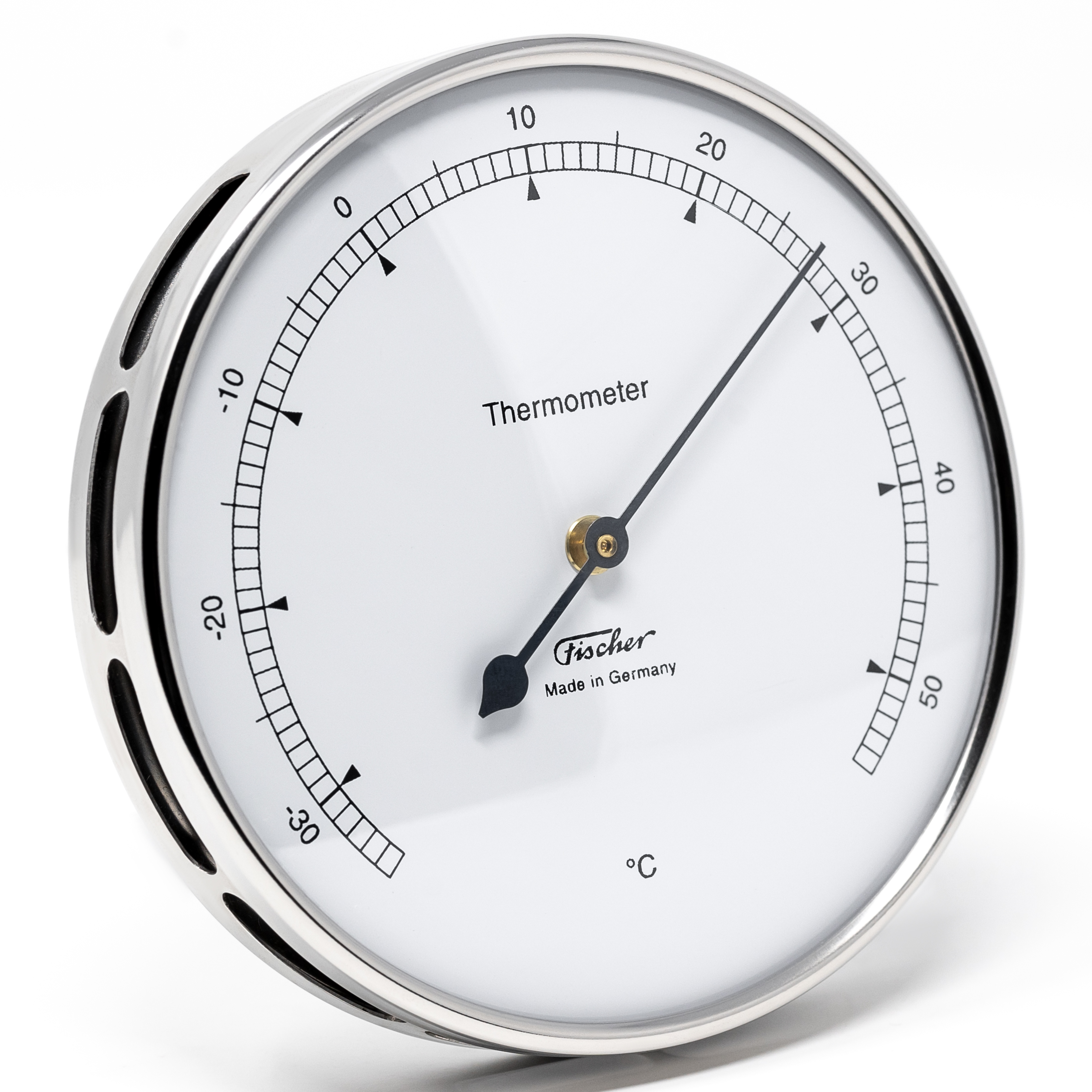 Durchmesser 103 mm Fischer Edelstahl Haar-Hygrometer und Thermometer 