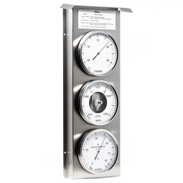 Stainless Steel Case Thermometer Hygrometer Indoor House Outdoor Weather Meter 