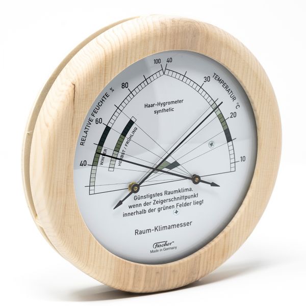 1222-09 | Термогигрометр Fischer для измерения микроклимата в помещении из кедровой сосны