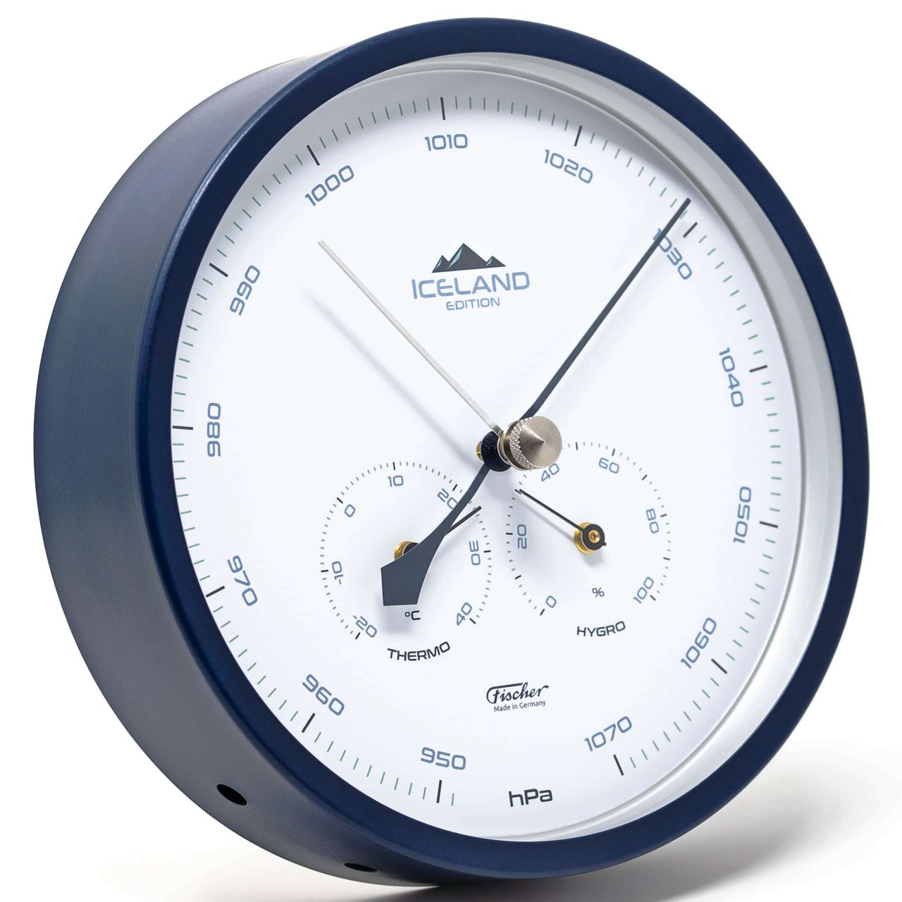 Fischer Wetterstation ICELAND Edition Edelstahl mit Barometer, Thermometer und Hygrometer inkl. Anleitung, ø 160 mm, direkt vom Hersteller